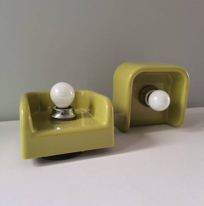 Pair of guzzini wall lights by makio hasuike