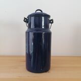 Pot émaillé bleu dur dit "pot à lait"