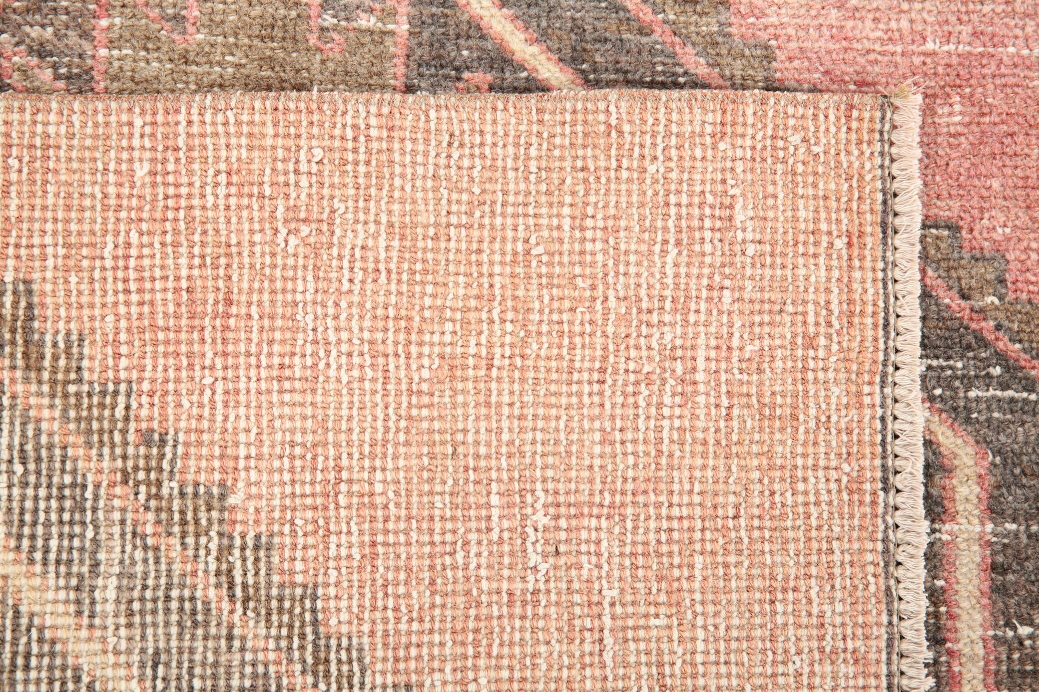 3x12 Soft Pastel Pale Red Turkish Vintage Runner Rug