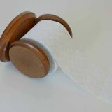 Large vintage wooden bathroom set / mirror with shelf / towel rack