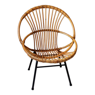 Vintage rattan armchair for adults