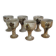 6 tasses à pied en grès, Poteries de Vézelay - Albert Breton