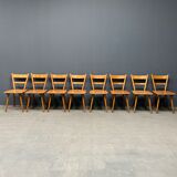 Set of eight german stick chairs from the 1950