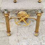Set of 5 glass and brass sconces from the 70s