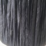 Lamp bottle in gres lampshade in black raffia