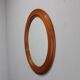 1970s Oval Wooden Mirror, Italy