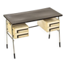 Desk with tubular base in chromed metal