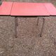 Table red Formica with extensions