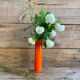 Vase tube vintage en verre orange
