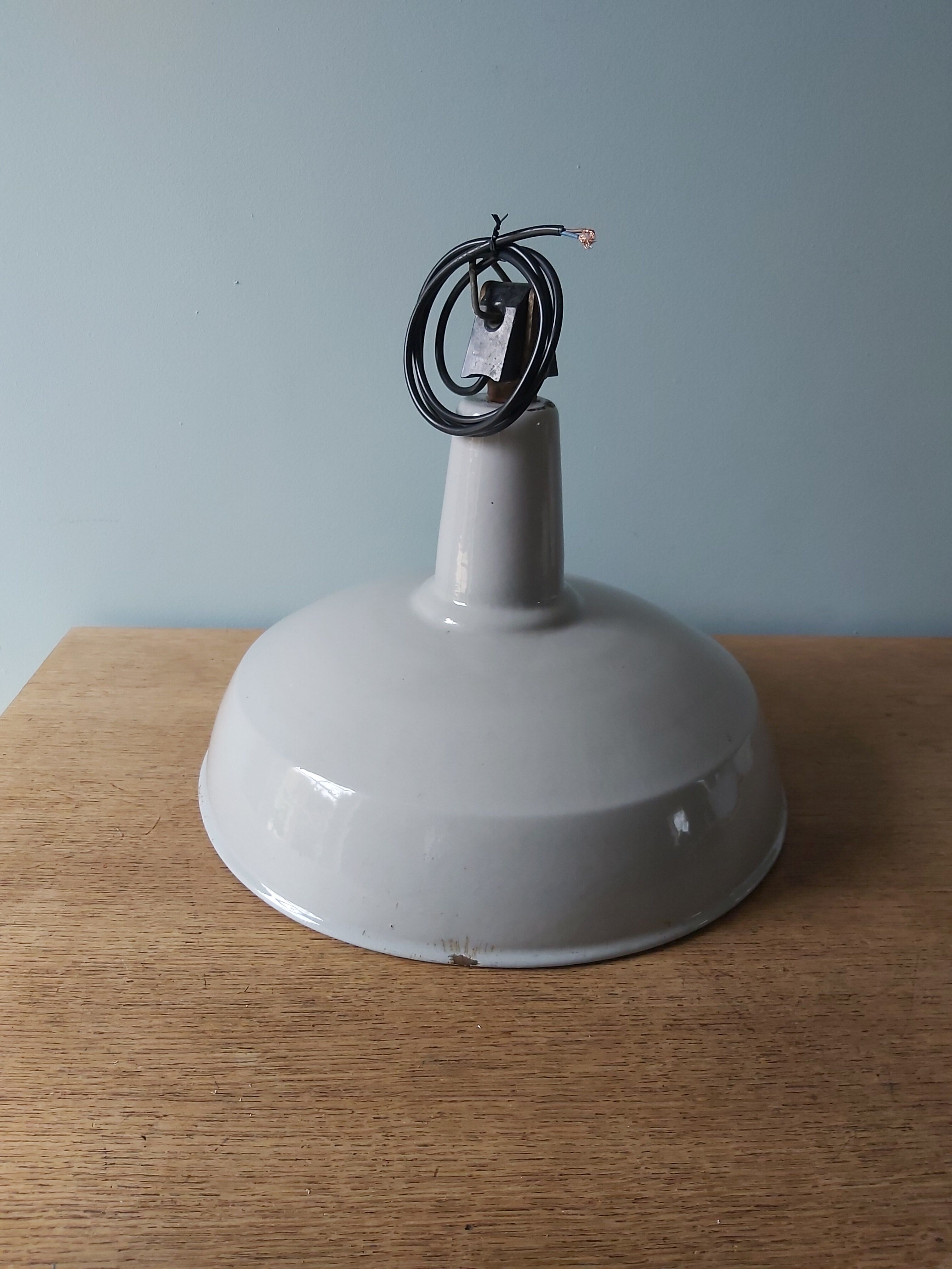 Industrial suspension in gray enamelled sheet, 60s