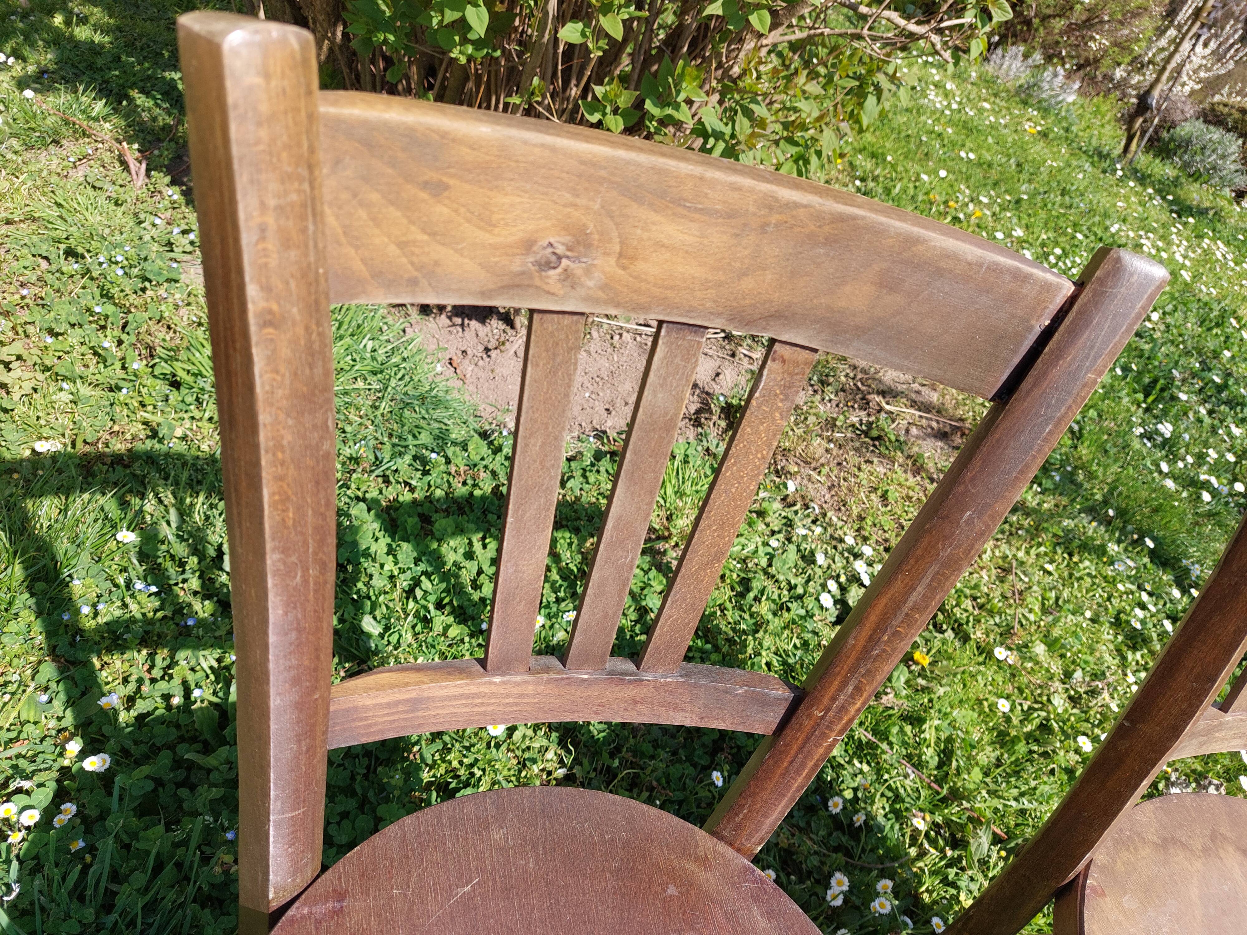 2 vintage wooden bistro chairs