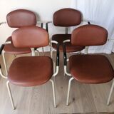 Set of 4 420-44 Strafor-Steelcase Vintage Armchairs