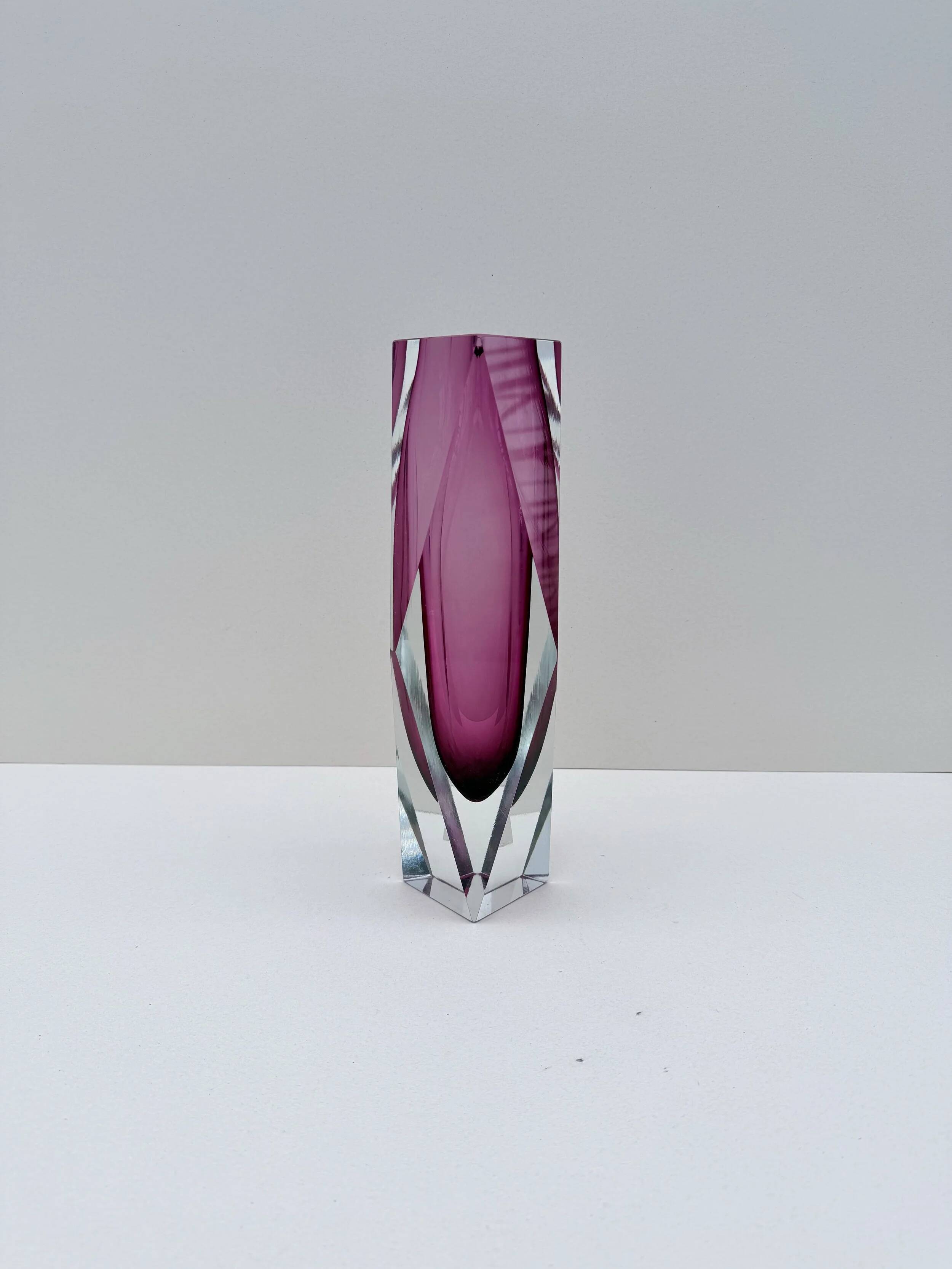 Sommerso vase - Murano blown glass, Italy 1970