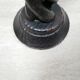 Pair of antique turned wooden candle holders