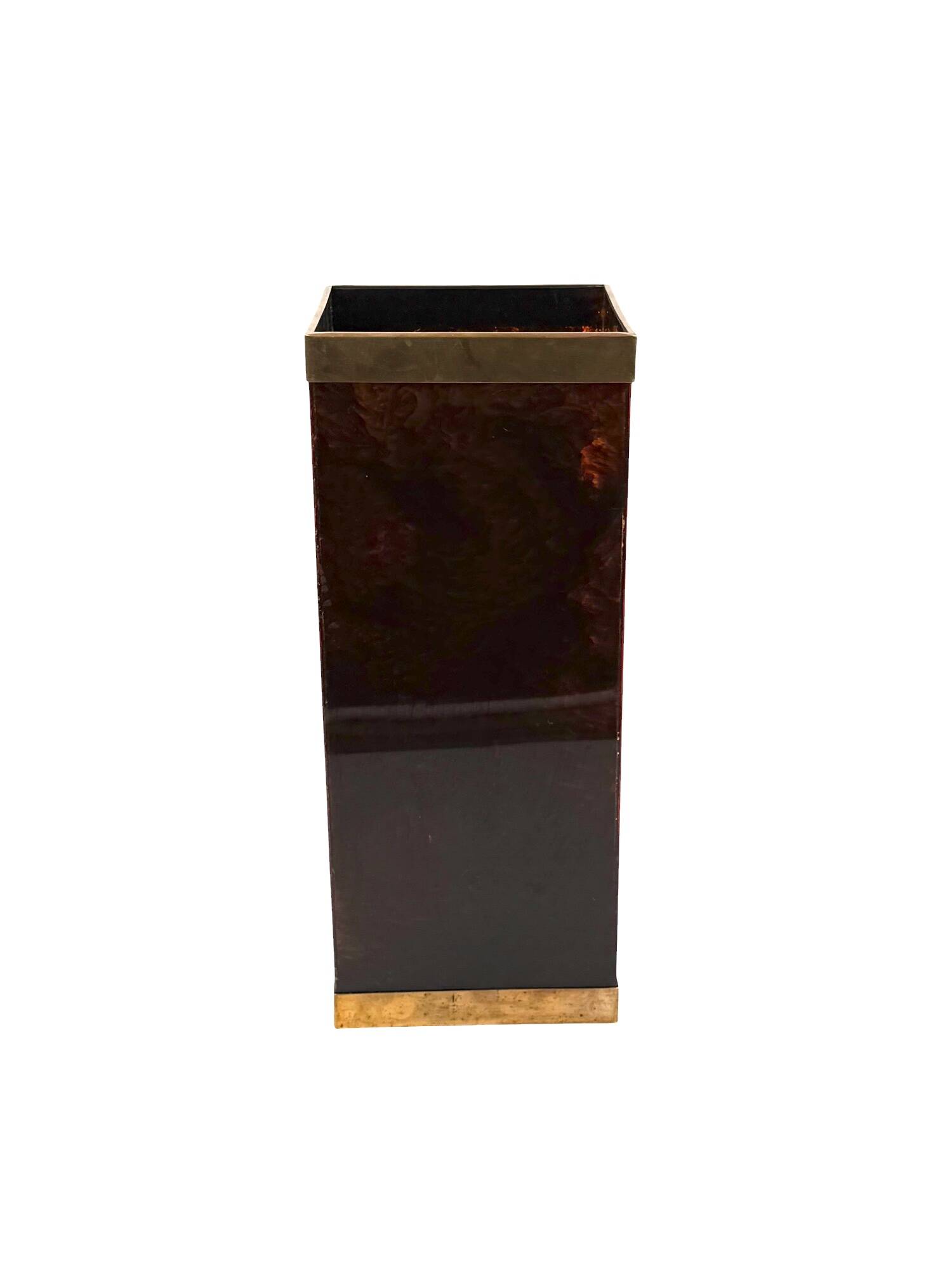 Mid-century brass and bakelite umbrella stand, France 1960s