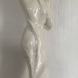 Glazed Ceramic Lamp Base for Women, signed