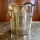Silver metal ice bucket with 2 ice cube tongs