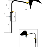 Serge Mouille wall sconce, model White Antony