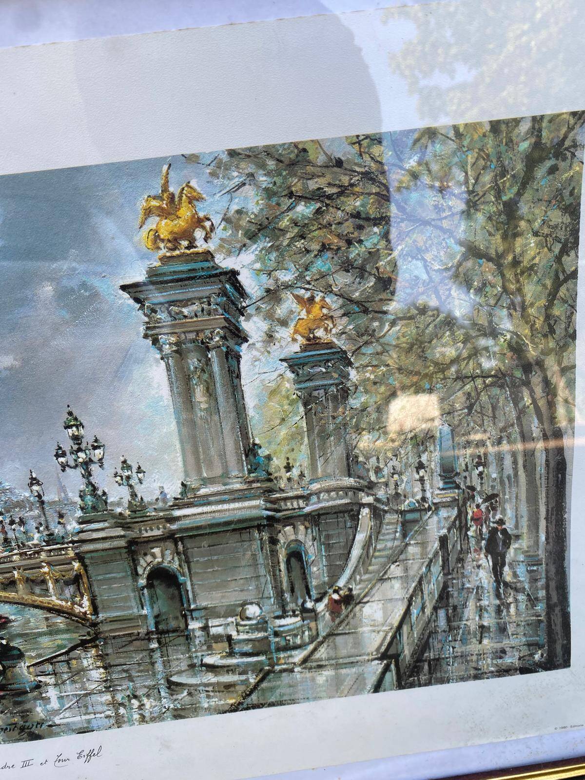 Printed reproduction of Tableau in Paris - Alexandre III Bridge and Eiffel Tower
