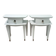 Pair of compass leg bedside tables