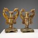 Antique vases in gilded and lacquered wood, Italy, 19th century