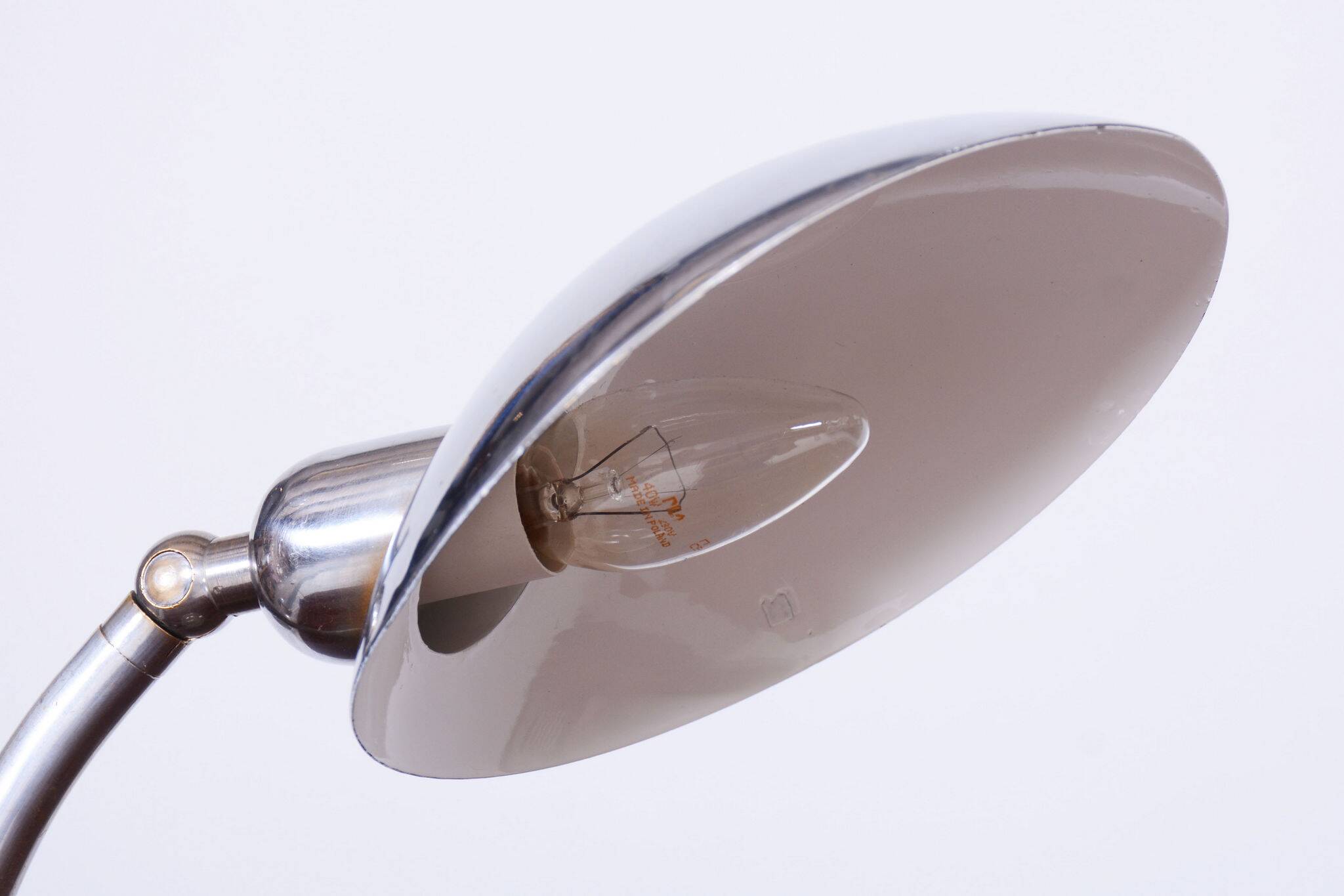 Restored Bauhaus Chrome Table Lamp, Franta Anyz, New Electrification, Czechia, 1920s