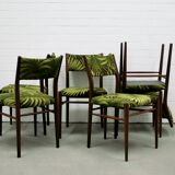 vintage set x6 teak chairs palm trees