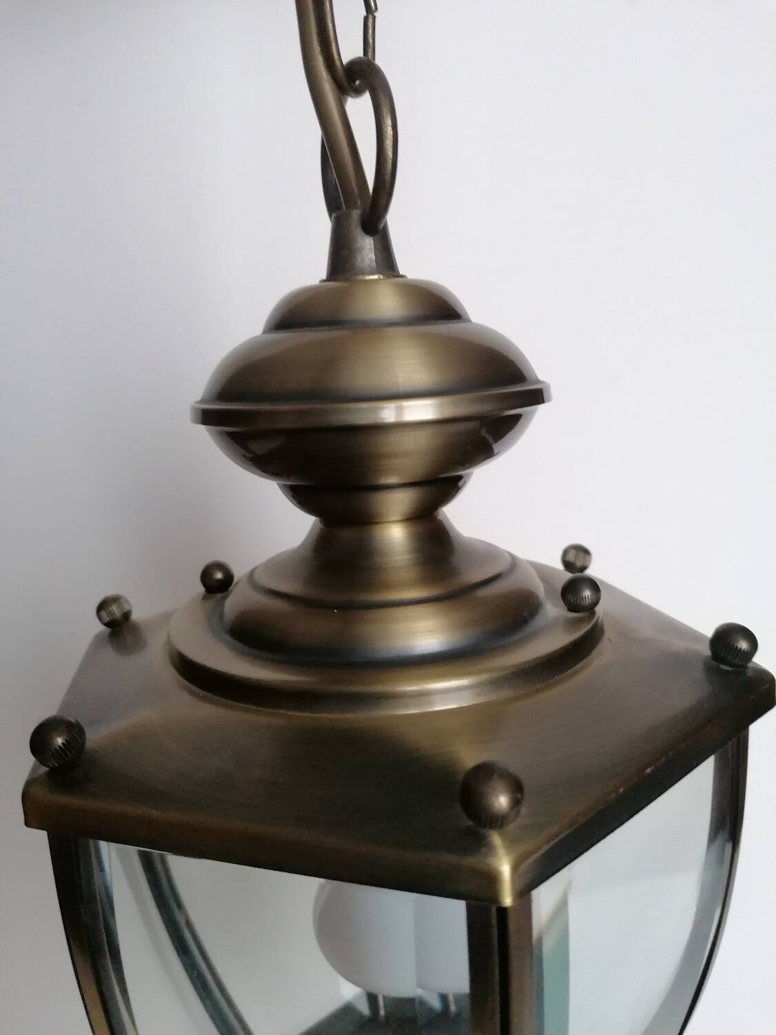 Suspension lanterne verres biseautés 6 faces