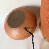 Terracotta lamp, 2M fabric cable, jute lampshade