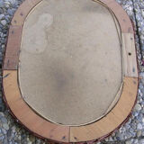 Retro wicker oval mirror