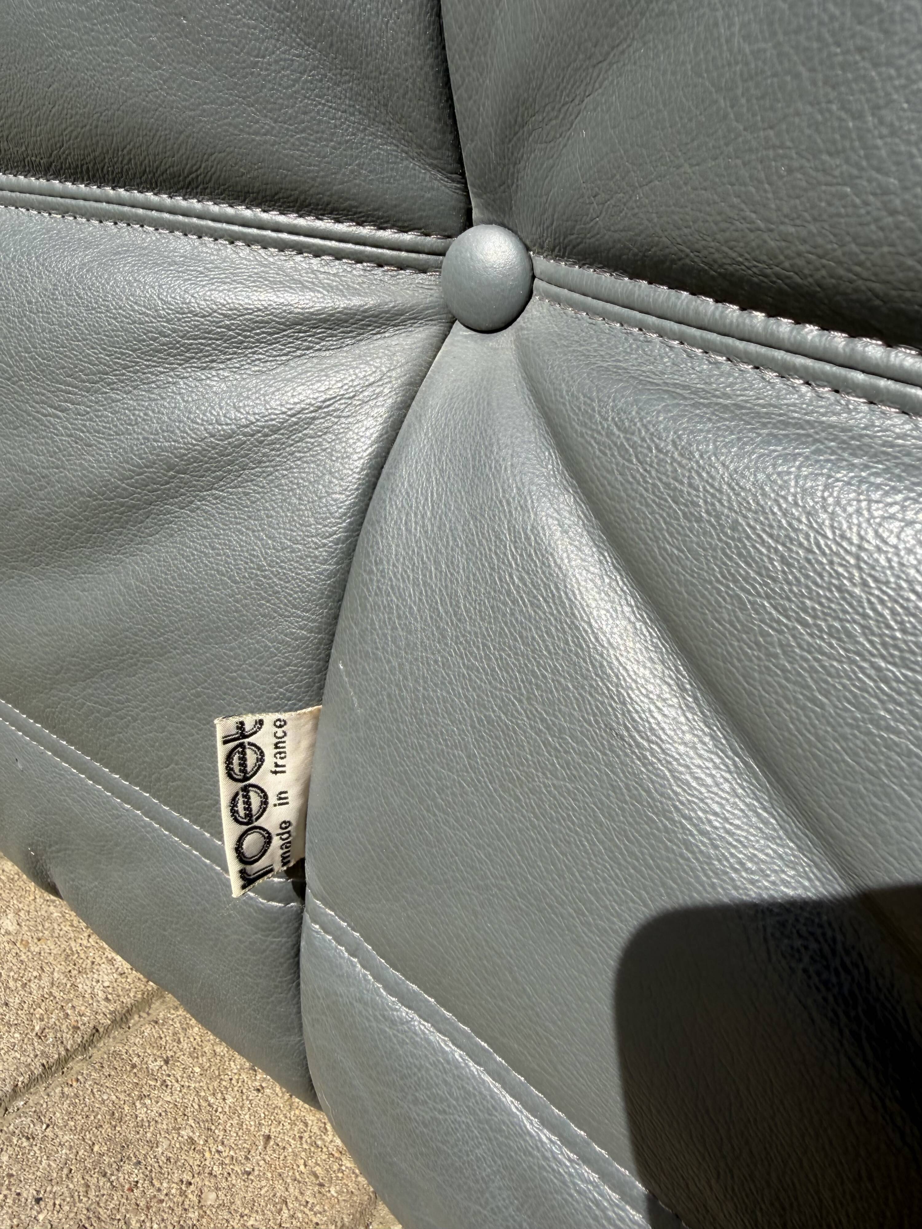 100% authentic Ligne Roset Togo 3-seater Anthracite Grey leather