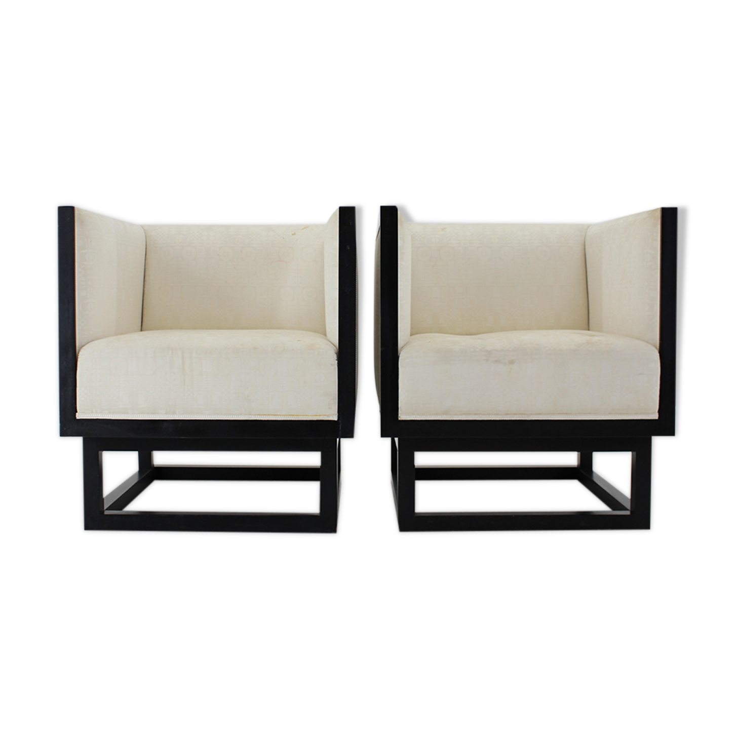 Josef Hoffmann Pair of Cabinet Chairs by Wittmann, Austria