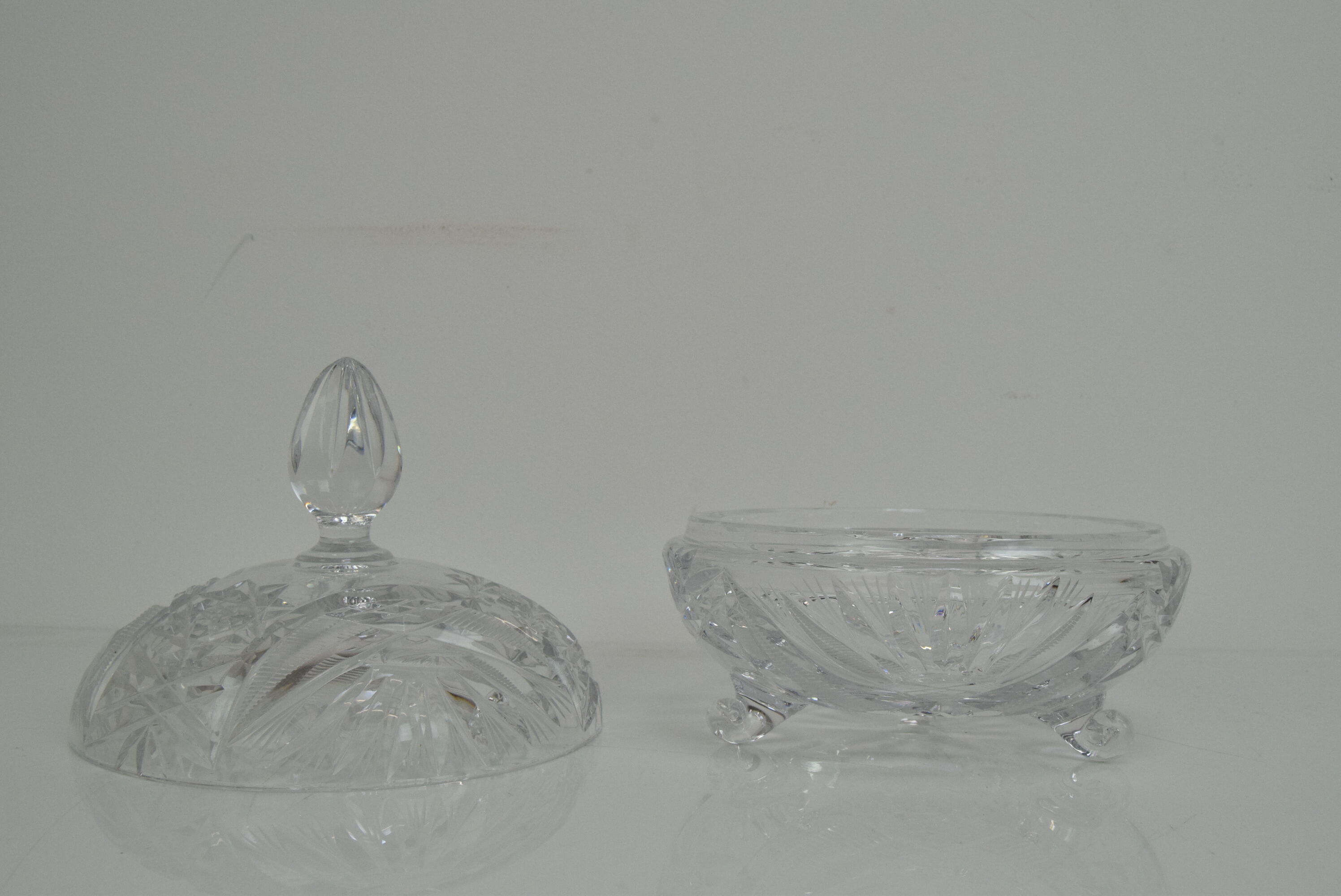 Bohemian cut glass jar 1960s