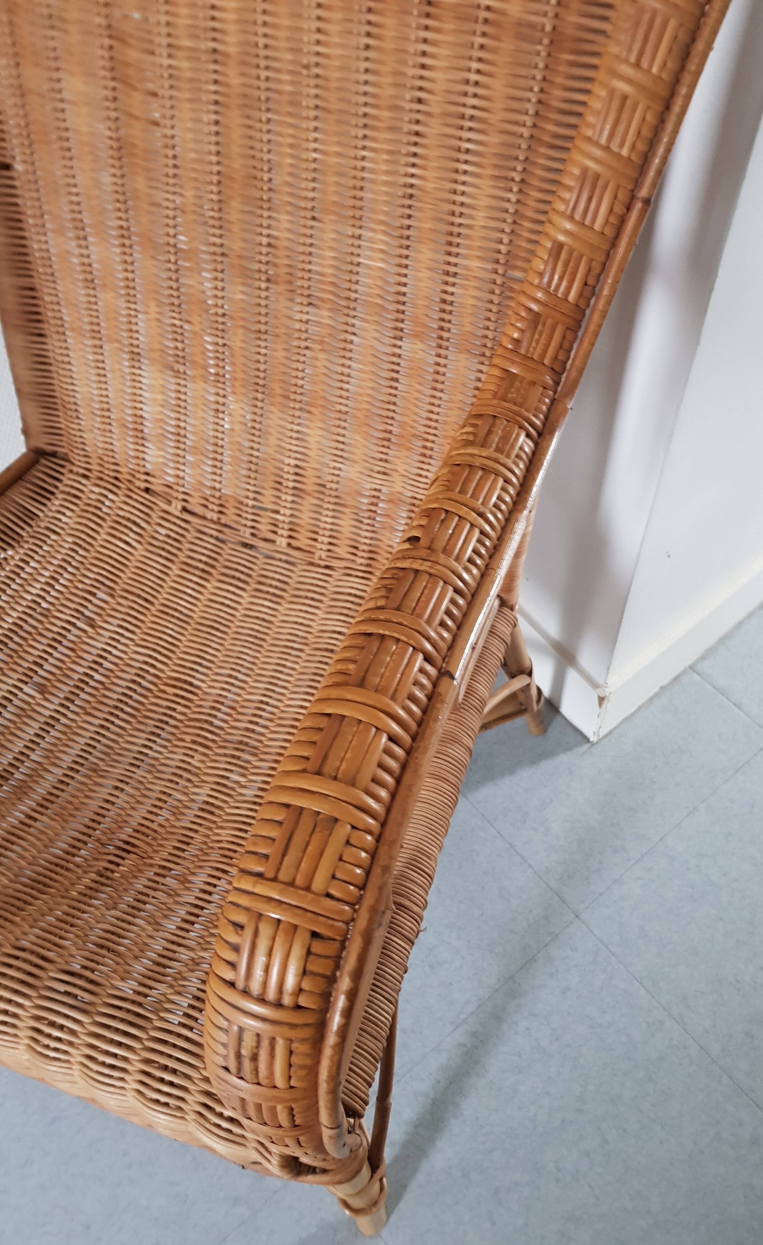 Fauteuil rotin 1950 circa