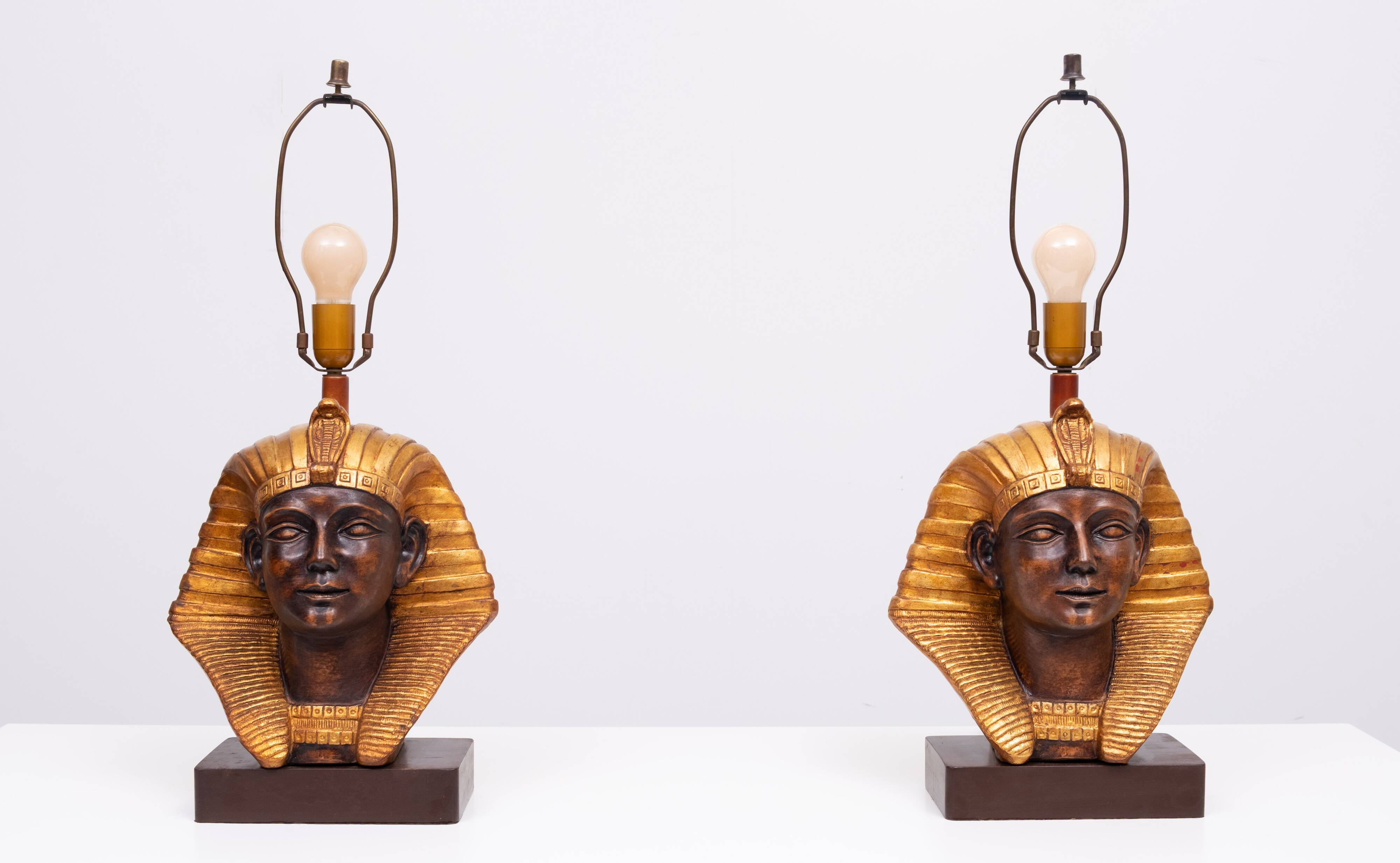 Large Ceramic Toetanchamon Table lamps 1970s