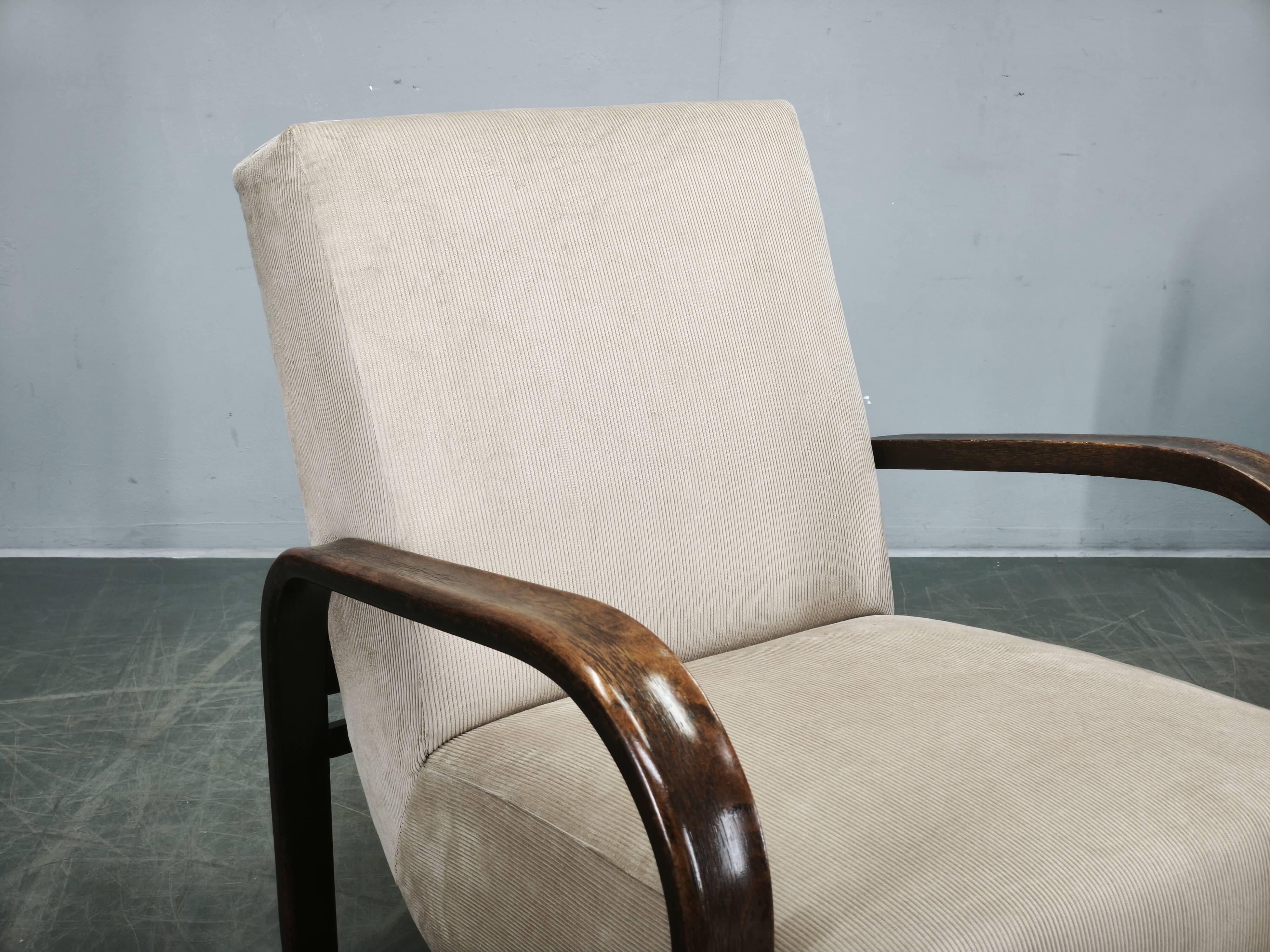 Pair of Kropáček & Kozelka Lounge Chairs for Interiér Praha, 1940s