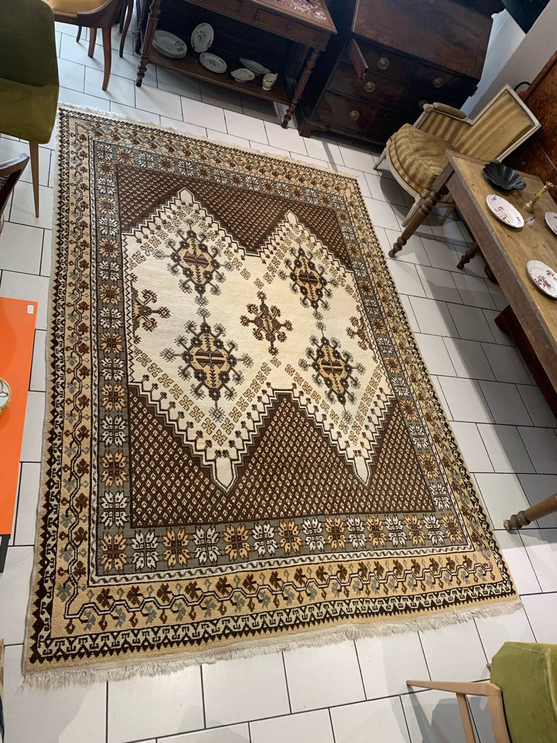 Vintage Persian oriental wool rug