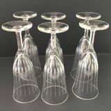 6 chiseled glass champagne flutes