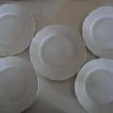 5 flat plates Alfred Hache & C°-V- White Porcelain