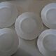 5 flat plates Alfred Hache & C°-V- White Porcelain