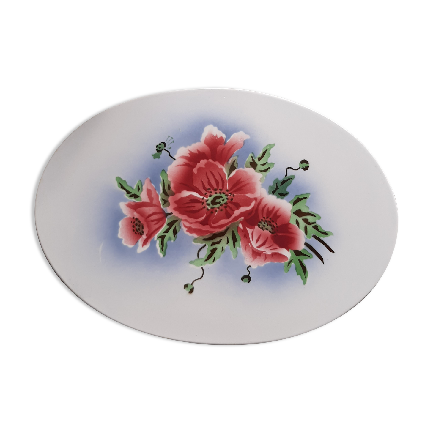Vintage trivet luneville poppies