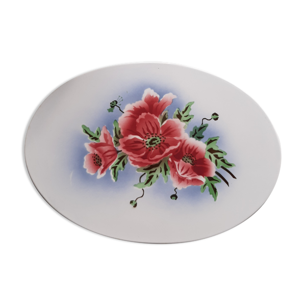 Dessous de plat vintage lunéville coquelicots
