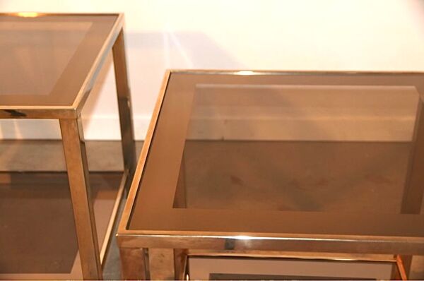 Set de 2 tables d’appoint ou d’extrémité plus table basse en or 23 carats