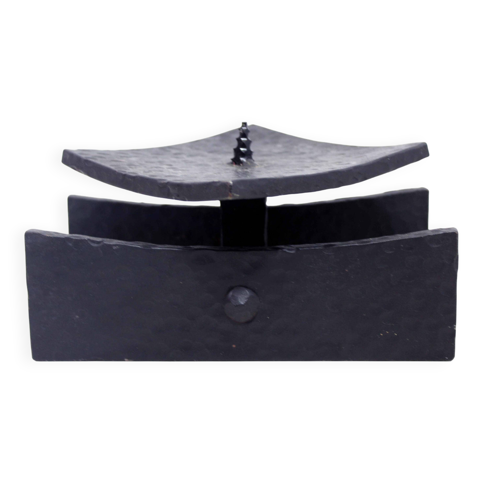 Brutalist cast iron candle holder 1960