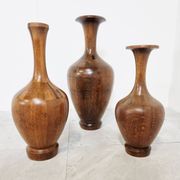 Vintage wooden vases by Maurice Bonami, set of 3, 1970s