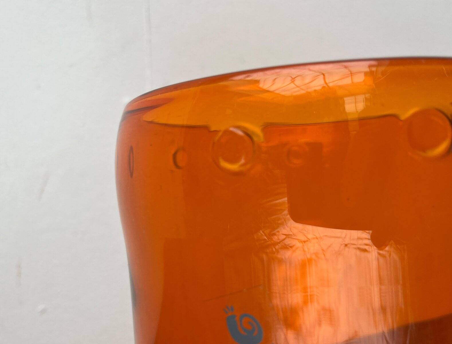 Vintage glass vase by Hysteria, 1980s.