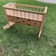 Child's cradle in pine painted pink and red, Hungary - 1920s, vintage style