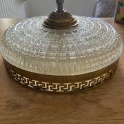 Plafonnier laiton et verre