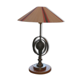 Wrought iron lamp with armillary sphere decorations