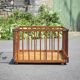 Folding wooden baby park on wheels, vintage park